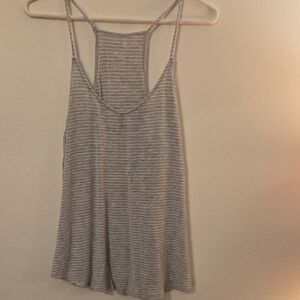 SO Gray Striped Racerback Tank Top